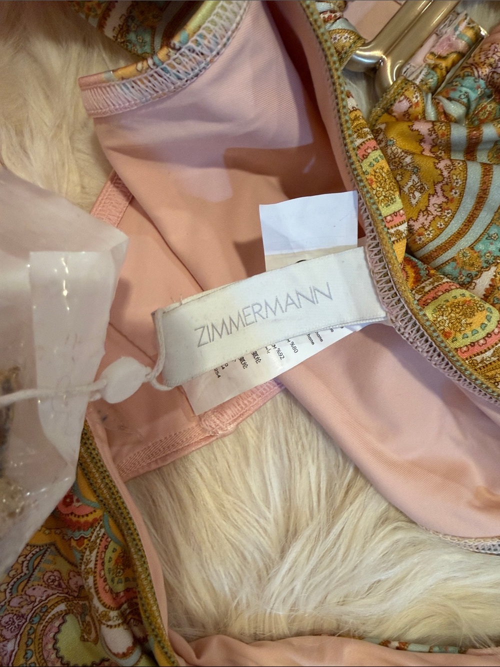 Zimmermann Pink, Gold & Aqua Paisley Bandeau Bikini Set - Picture 4 of 15